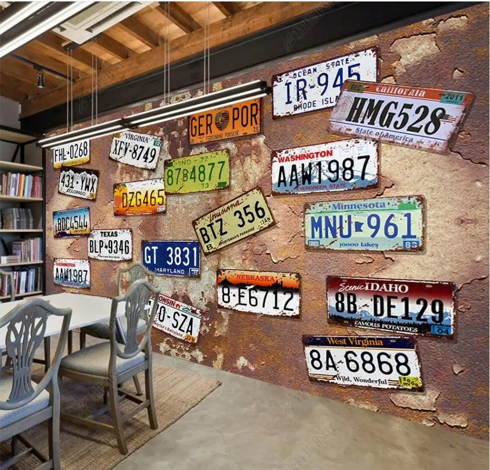 

3d фото обои на заказ роспись ретро ржавый номерной знак инструменты домашний декор гостиная обои для стен 3d спальня