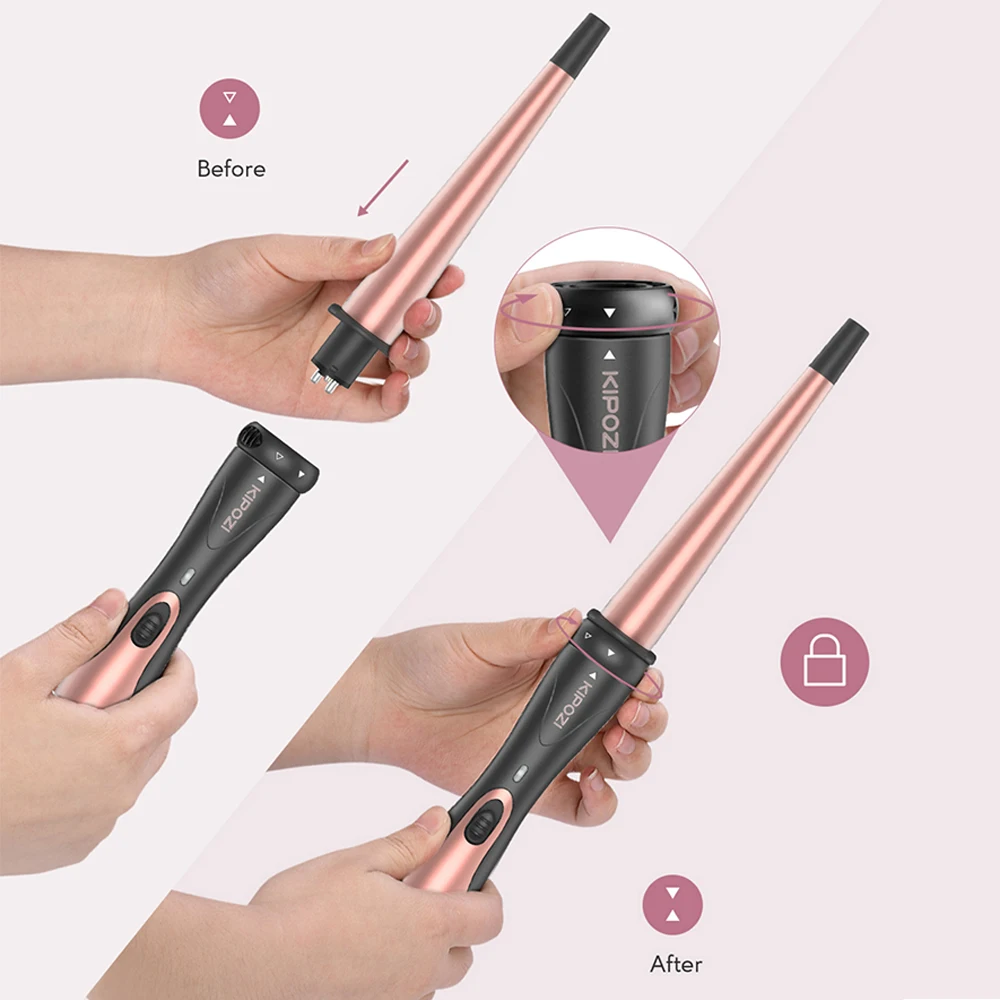 Hair Crimper Bestope In Curling Wand Reviews KIPOZI Electric Hair - Main Image