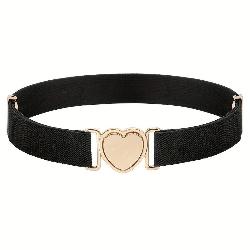 Child Elastic Belt Heart Buckle Stretch Belt for Girls
