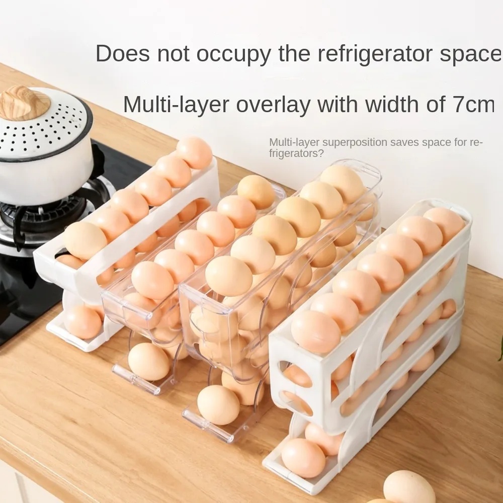 3 Layer / 4 Layer Automatic Egg Roller New Household Kitchen Dedicated Egg Roller Rack Space Saving Large Capacity Organiser egg roller egg roller rack