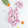 Children's Buoyancy Swimsuit One-piece Swimsuit for Kids Floating Rash Guards Cartoon Print Girls Boys Swimwear Swimming Clothes 3