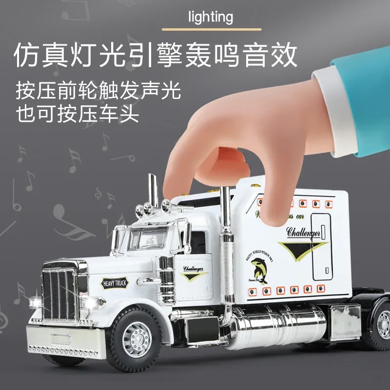 

1/24 Tractor-Peterbilt 389 Alloy Model Car Toy High Simulation Metal Diecast Toys Models with Sound Light Boys' Gifts Collection