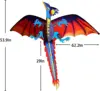 New High Quality Classical Dragon Kite 140cm x 120cm Single Line With Tail With Handle and String  Good Flying Kites From Hengda 6