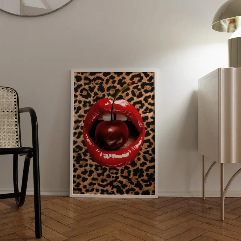 1/3/6pcs Retro Leopard Cheetah Canvas Prints Poster Y2k Funky Chic Art Prints Bedroom Apartment Wall Art Home Decor Art Poster 3