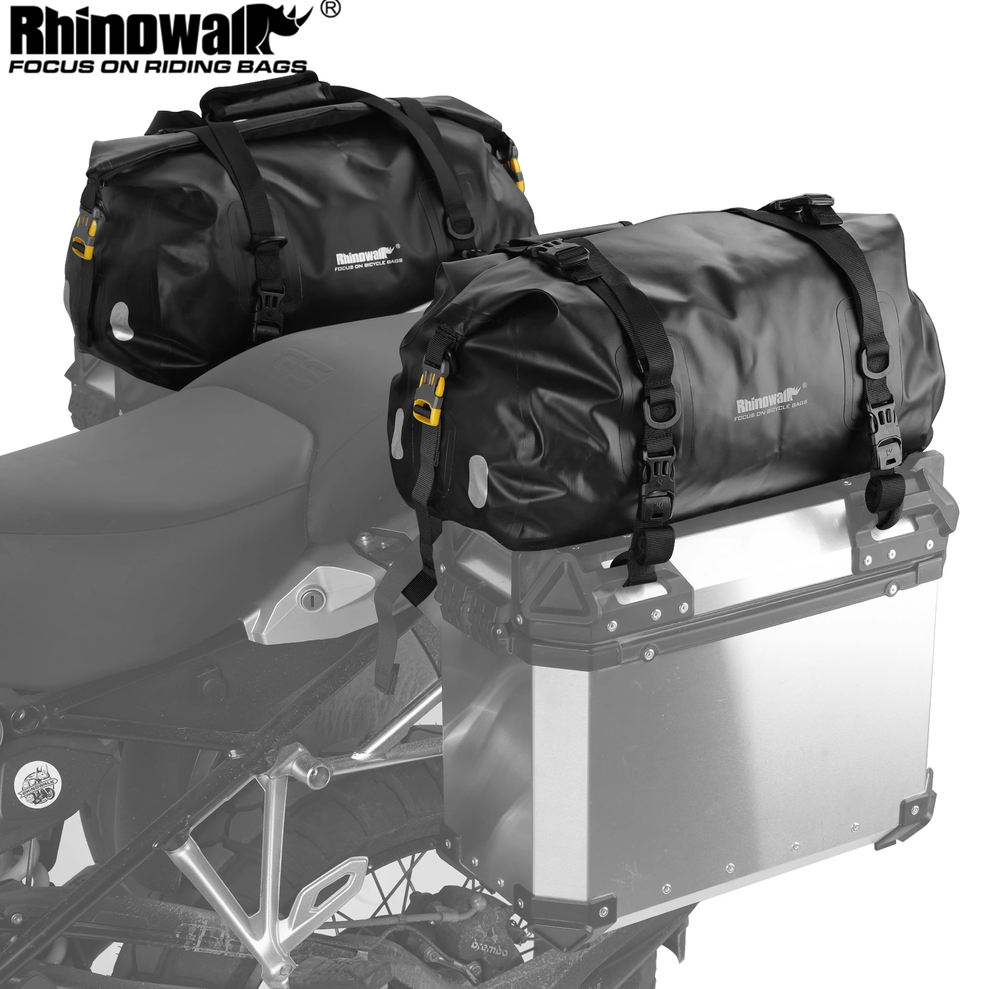 Rhino walk Motor Side Box Top Packt asche 20l wasserdichte Gepäck taschen für BMW Adventure Motorrad Fall Top Sattel Rücksitz Tasche