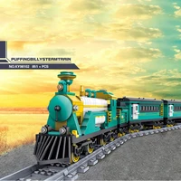 Technical City Power Train High-tech Railway Track Building Blocks Subway Vehicle Assemble Bricks Toys Gifts For Childrens Adult 2