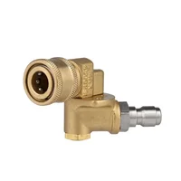 1/4" Quick Connect Rotary Coupler Adjustable Adapter with 5 Spray Nozzles Copper Connection for High Pressure Car Washer 2