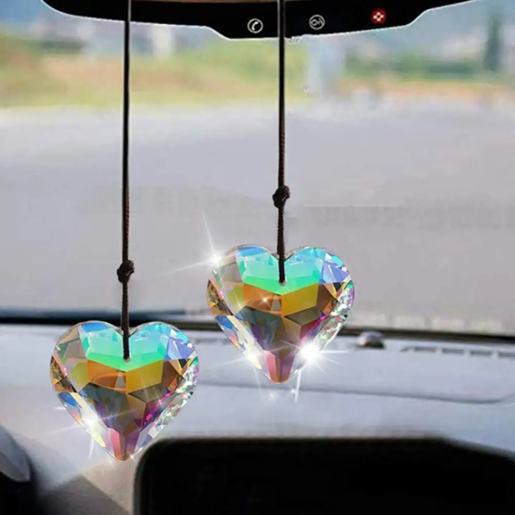 45mm Heart Crystal Prisms AB Color Suncatcher Love Pendant Glass Hanging Home Wedding Decor DIY Ornament Accessories Gift