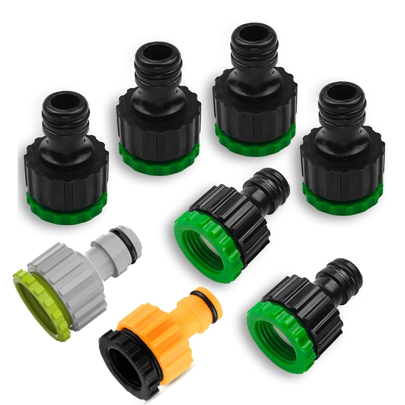 Universal Garden Hose Tap Connector Set - Versatile 2-in-1 Threaded Faucet Adapter