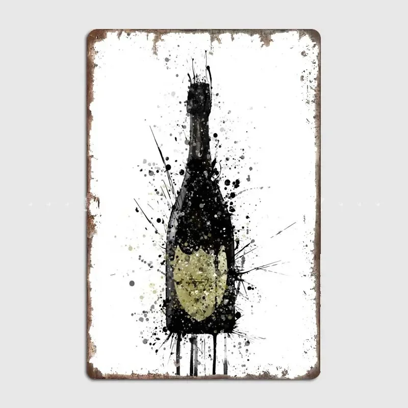 Dom Perignon Modern Aesthetic Art Print Of Alcohol Bottles On Tin, Perfetto Per La Decorazione Della Parete In Bar, Pub E Ristoranti