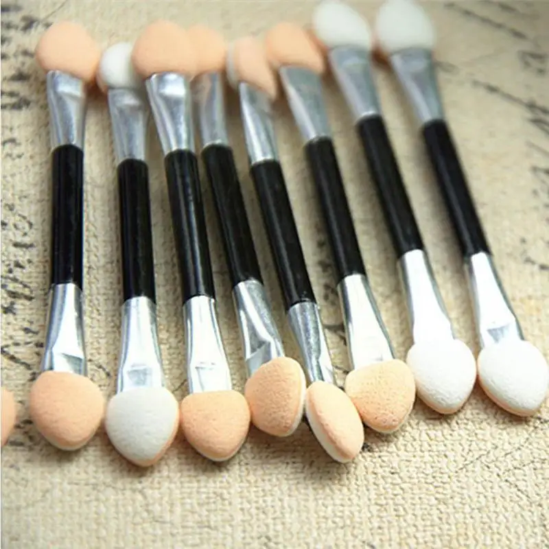 12Pcs Two Head Eyeshadow Applicator For Females Design Professional Portable Soft Sponge Double Ended Nail Powder Brushes U2U8