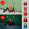 Doll House Elf Door Set Christmas Decor Fake Light String Hat Wreath Mini Tree Gift Boxes Fairy Toy House Miniature Scene Model 3