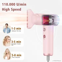 2025 nouveau Mini sèche-cheveux Portable, sèche-cheveux haute puissance à grande vitesse, moteur sans balais avec 110000 tr/min pour adultes et enfants 3