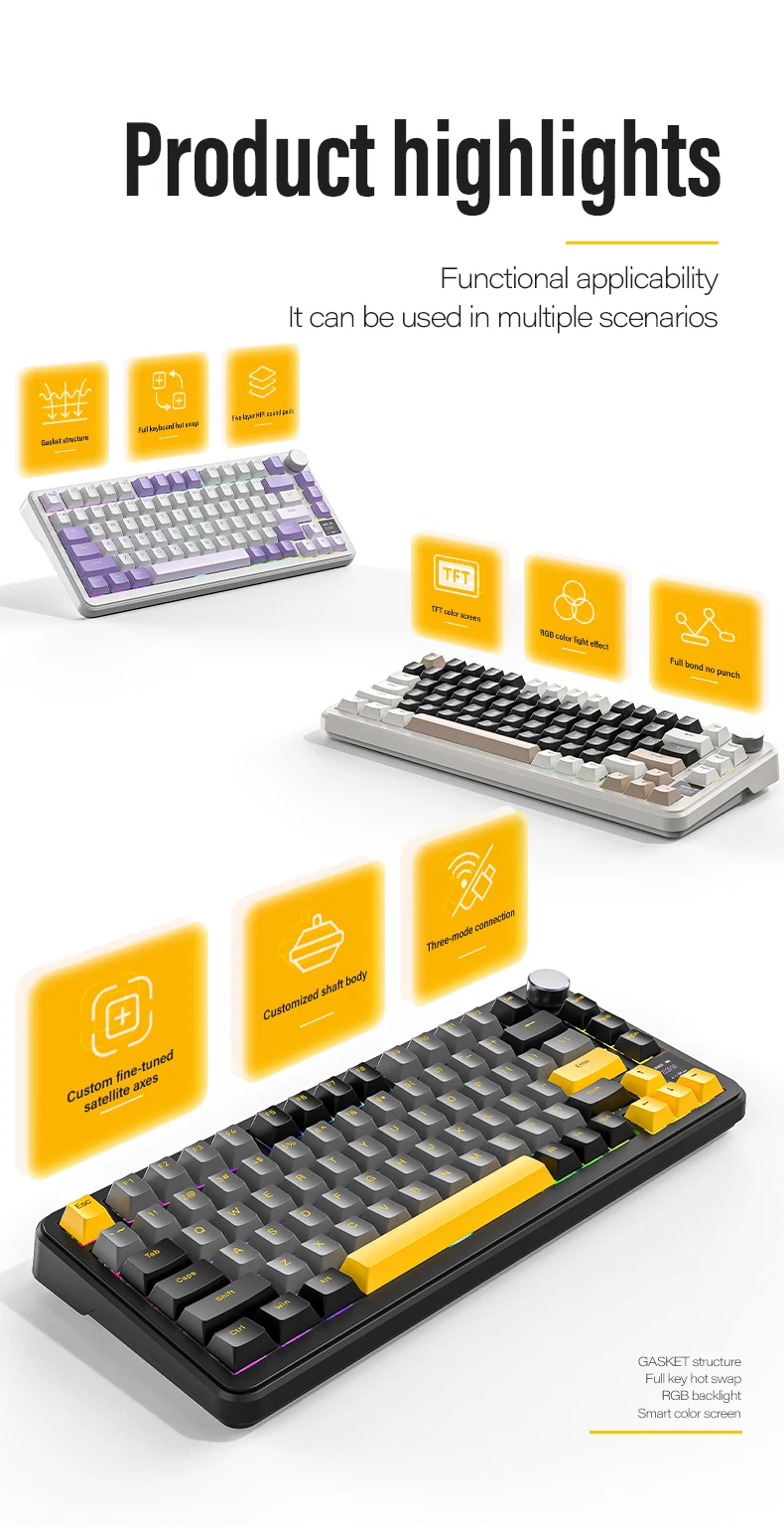 【美品】ATTACK SHARK X85PRO メカニカルキーボード トライモードガスケットメカニカルキーボード | ATTACK SHARK