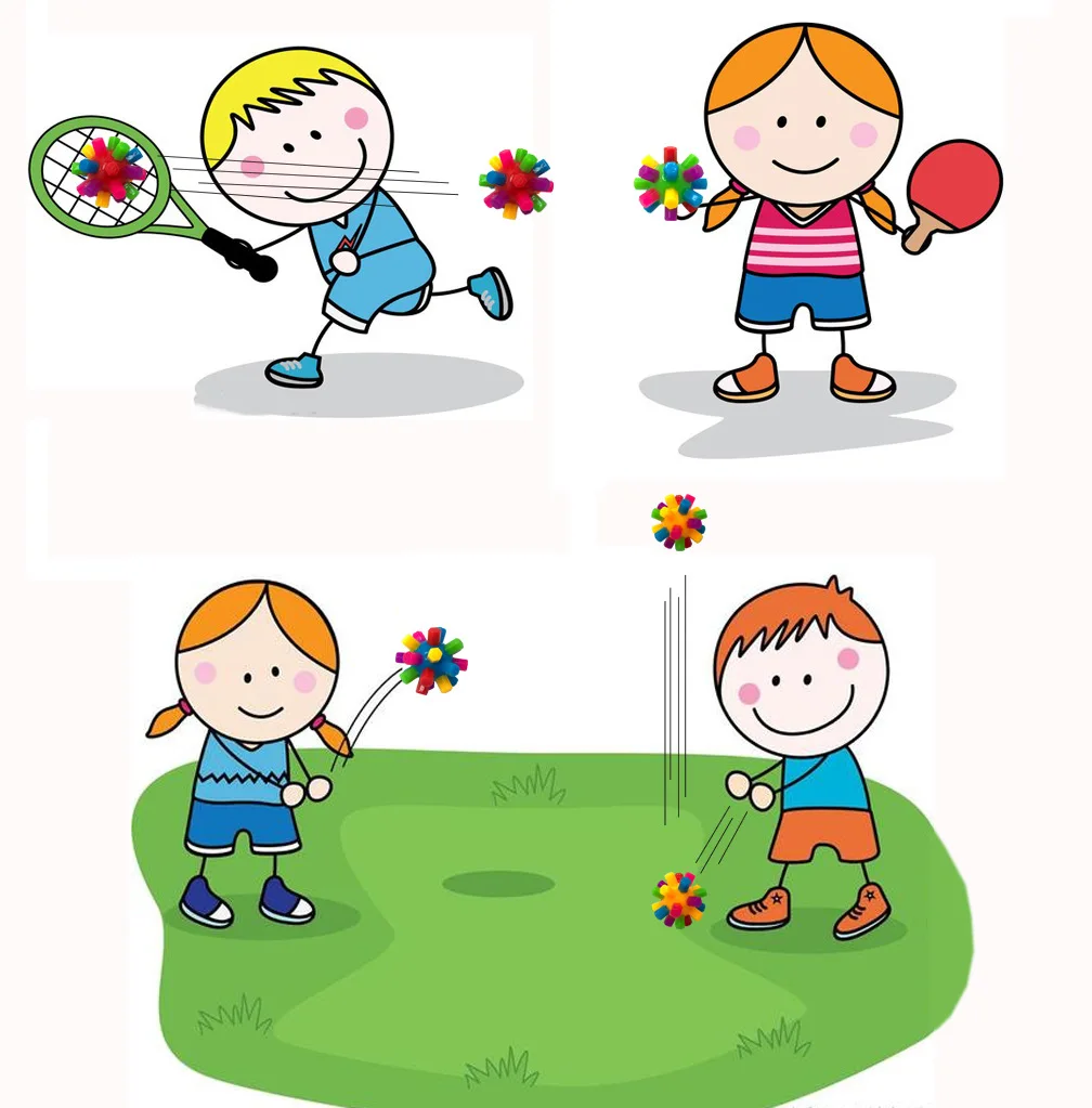 5 Pcs Of Colorful Ball Sensory Ability Training Puzzle Elastic Rainbow Ball Fun Stress Relieving Outdoor Toy Birthday Gift 3