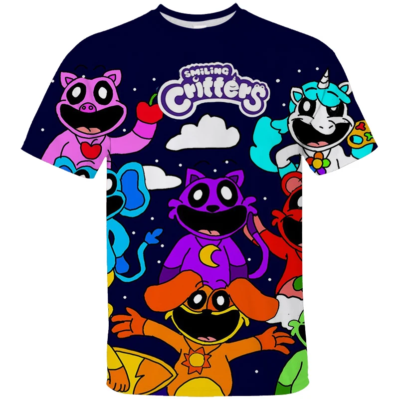 

Футболки с мультяшным рисунком кошачьего сна, детские футболки с рисунком улыбающегося животного, с коротким рукавом для мальчиков, топы, мужская повседневная Уличная одежда, летняя детская одежда