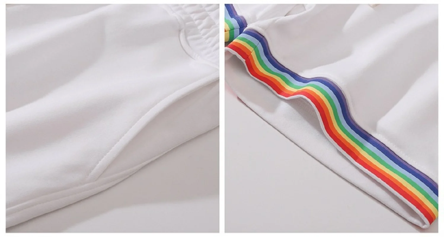 Summer Cotton Sports Casual Shorts Men's Three-quarter Pants Plus Size Casual Men's Drawstring Pants Rainbow Print 6