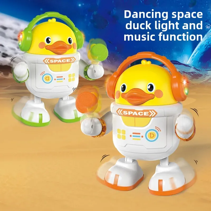 Children's Electric Plush Toy Dancing Astronaut Duck Sound And Light Effects Night Market Street Stall Toy For Kids