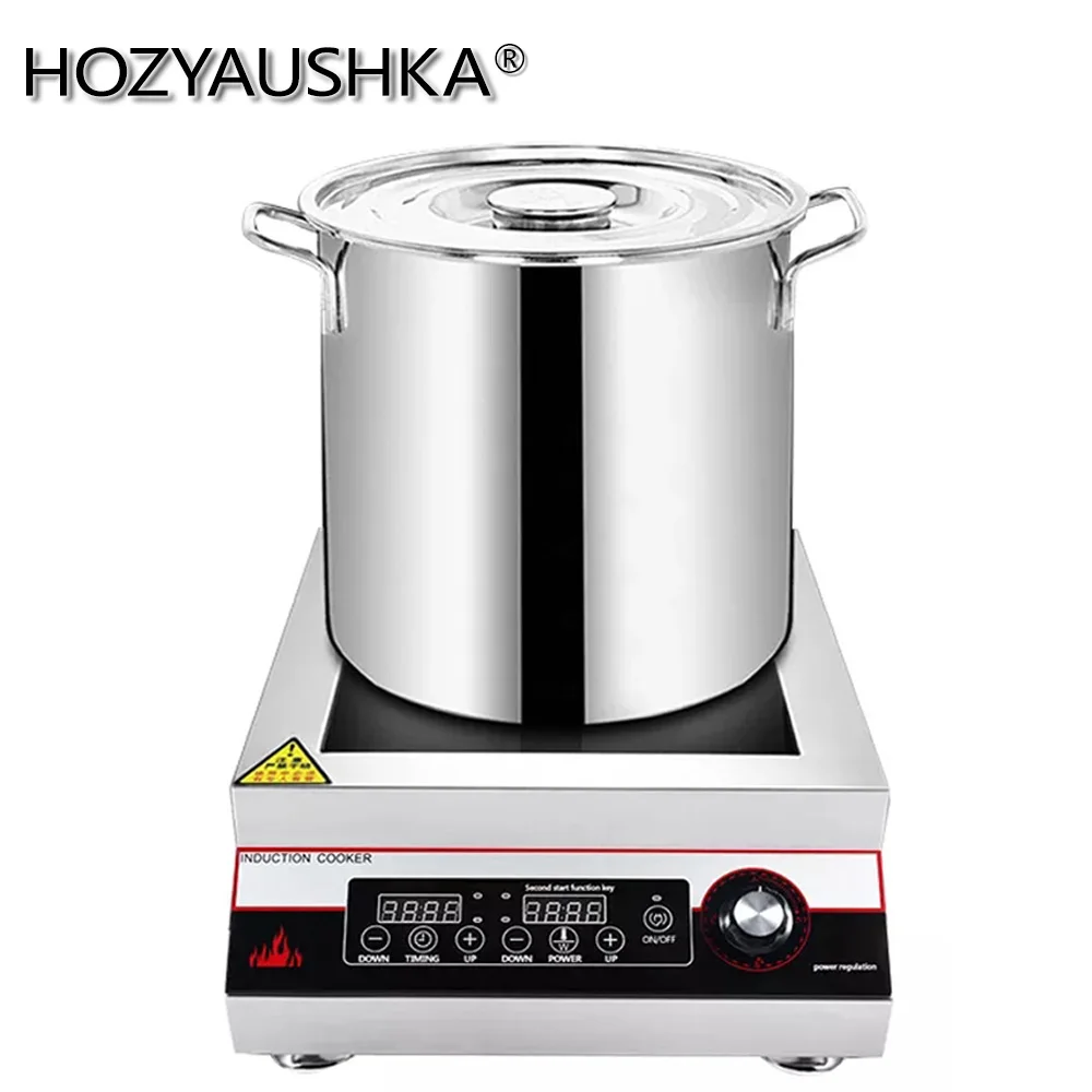 Induction Cooker 5000w Commercial Plane High-Power Hotel Canteen Electric Frying Stove Cauldron Induction