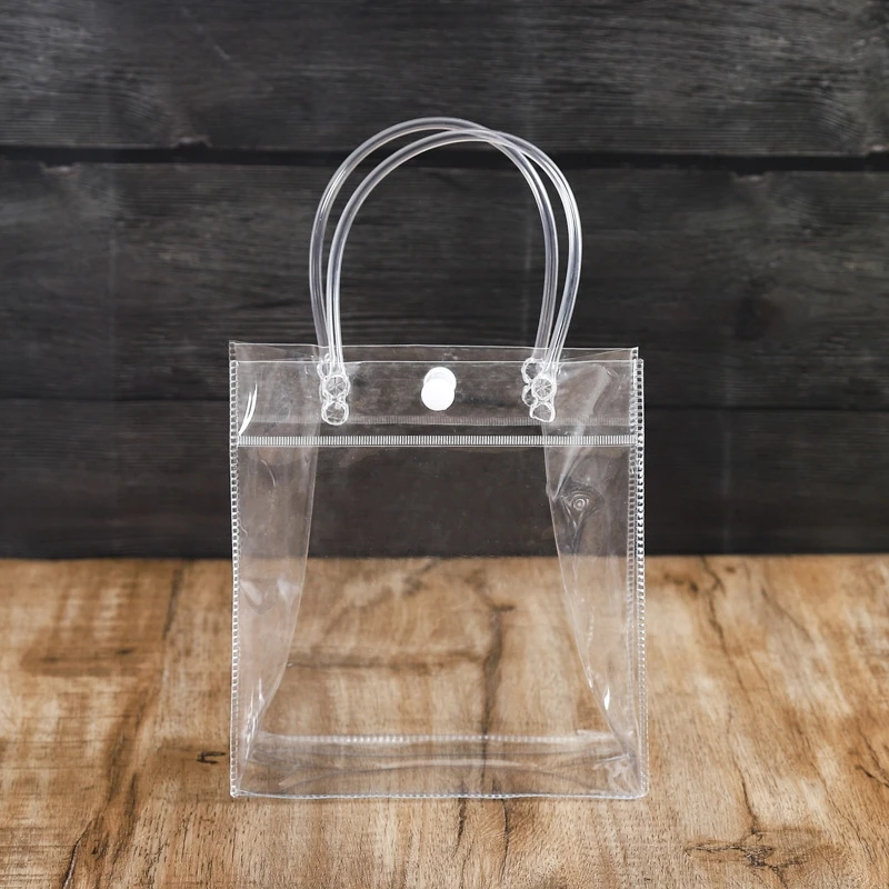 thumbnail image 1 of Bolsas transparentes para regalos navideños, cajas de regalo para recién nacidos, suministros de embalaje, distribuciones, bolsa de regalo de PVC con asa, suministros para fiestas, 1 of 5