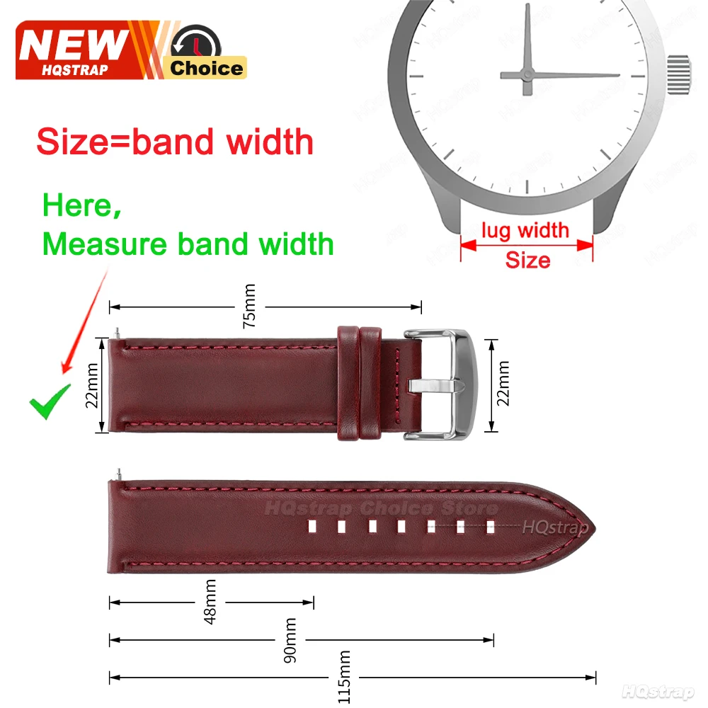 Timeless Leather Quick Release Watch Strap - Vintage Crazy Horse Waterproof Bracelet