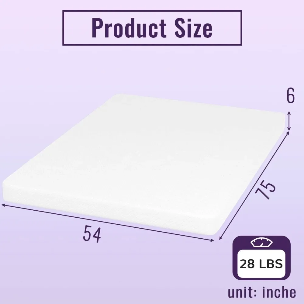 Mattresses 6 Inch Gel Memory Foam Mattress Full Size Mattress Bamboo Charcoal Infused Mattress in a Box Medium 2