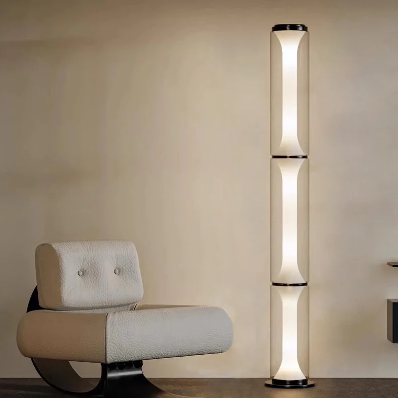 Photo inspiration: Solid Minimalist Glass Lighting Reference: Modern Minimalism Glass Led Floor Lamp Living Room Bedroom Bedside