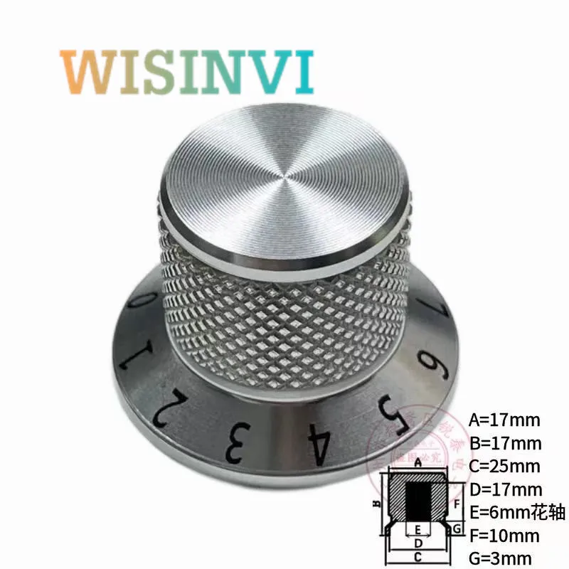 1 Stück 25x17mm Aluminium Gitarren-Ton- und Lautstärkeregler Drehknöpfe, E-Gitarren-Knopfkappen, Blumenschaft-Potentiometer-Knopfkappe – Detail 13