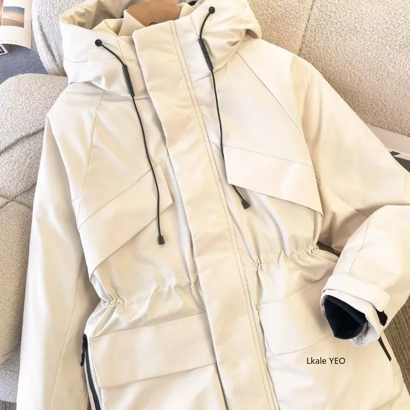 New Ladies Down Cotton Jacket 2026 Hooded Thicken Warm Lady Outerwear Long Sleeve High Quality Women's Winter Parka Coat