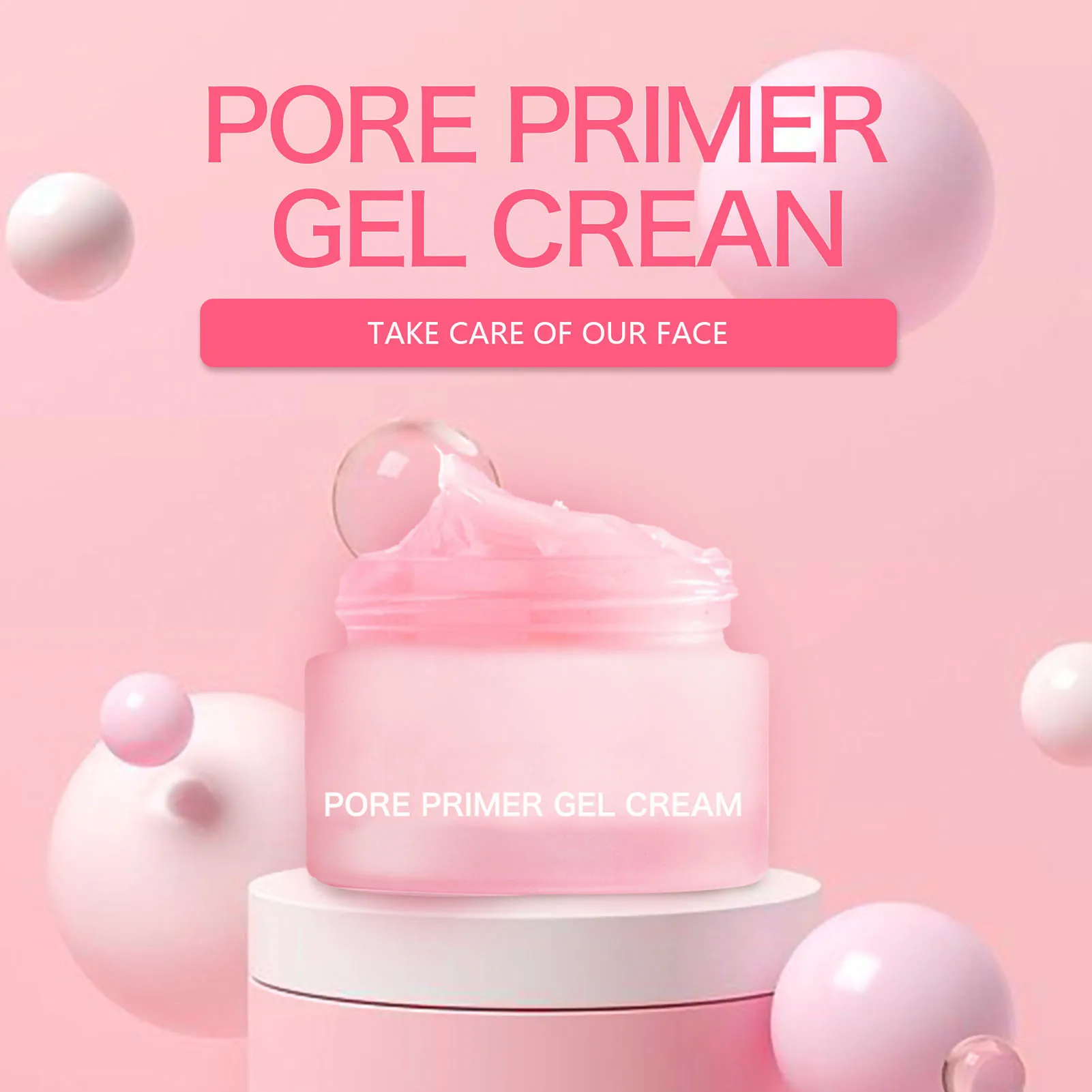 Facial Pore Primer Gel 3Pcs* 30ml Facial Pore Primer Gel Base Cream Botanical Ingredients Translucent Brightening Moisturizing Concealer with Spoon