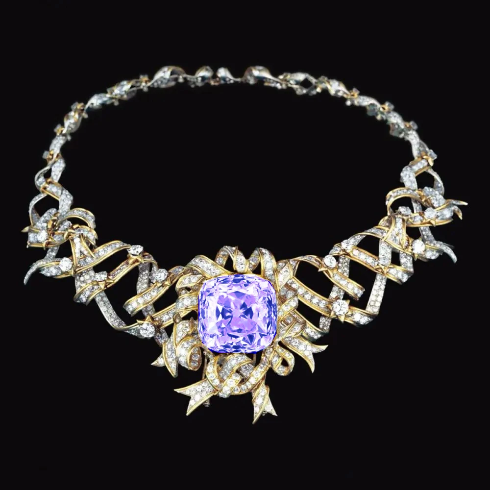 Wong Rain Luxury 925 Sterling Silver 30 * 30 MM High Carbon Diamonds Gemstone Necklace Custom Jewelry