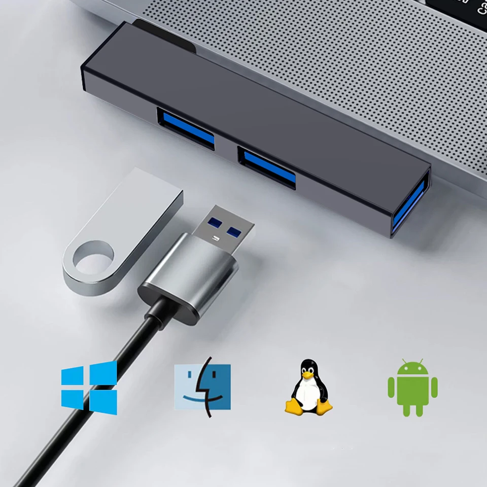 High Speed USB C Hub with Three Ports