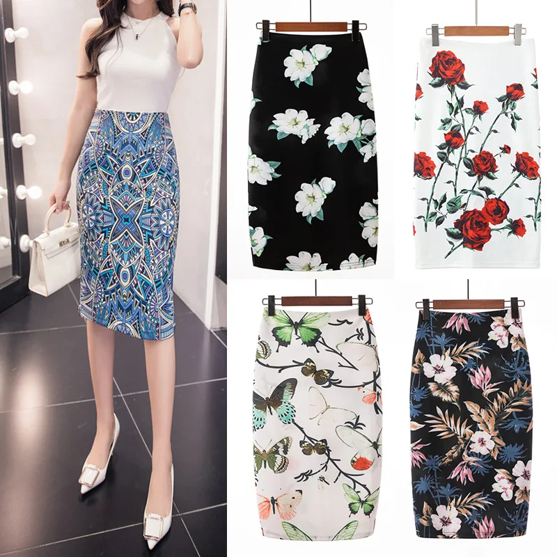 

Floral Girl Pencil Skirt New Cartoon Mouse Print High Waisted Slim-fit Skirt Girl Young Girl Summer Girl