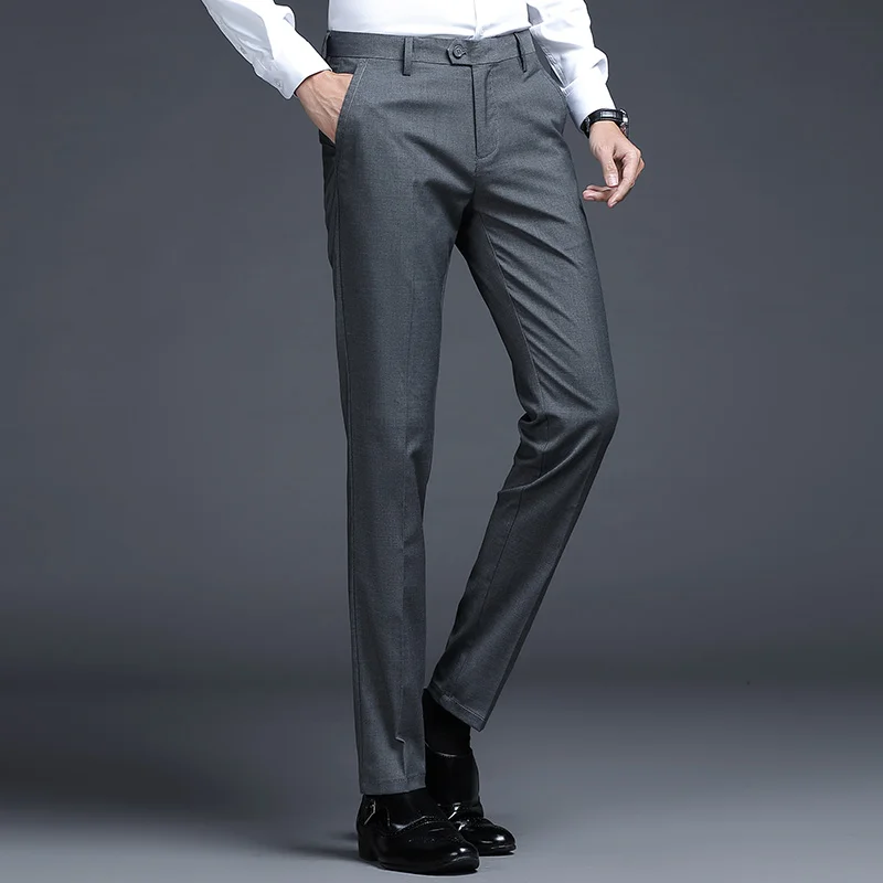 Top Grade New Brand Fashion Straight Suit Pant Office Trousers For Men Dress Pants Relax Fit Business Trousers Men's Clothing 3