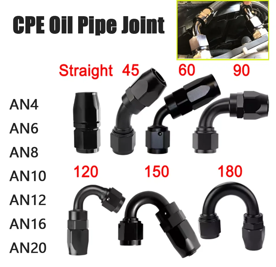1 Fuel Hose Swivel AN6 / 6AN Straight Swivel Fuel Fitting - Black & Red Anodized Aluminum, Hose End Adapter For Oil & Fuel 6an Fitting - Foto 9