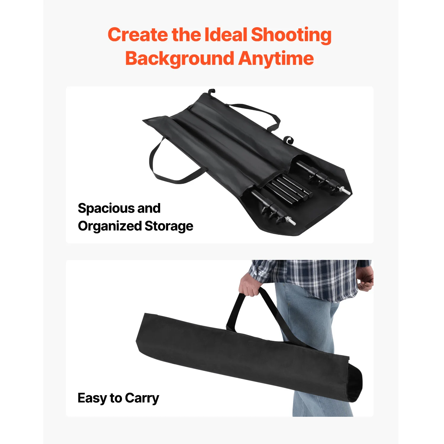 Adjustable Photo Backdrop Stand Kit for Wedding Studio Party