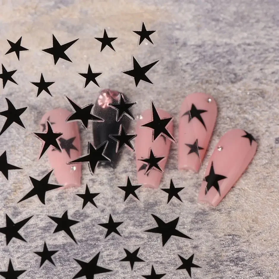 Irregular Pentagram Laser Shiny Nail Stickers - Self-Adhesive DIY Manicure Decals & Foils Wholesale Decor