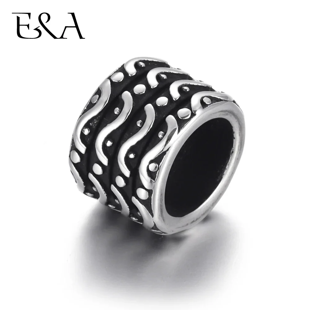 Edelstahl große Loch Perlen schwärzen Slider Charms passen 8mm Leder armband liefert Schmuck machen DIY Ergebnisse