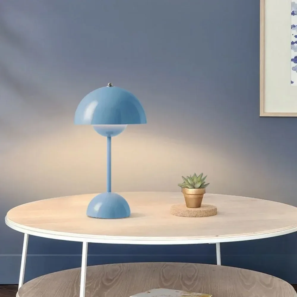 USB Rechargeable Mushroom Table Lamp Three Speed Adjustment Indoor Lighting Fixture Flower Bud Desk Lamps Hoom Decor Night Light 5