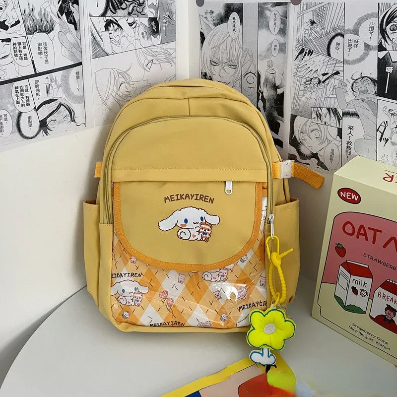 MBTI Cinnamoroll Womens Backpack Cute Nylon New Japanese Fashion Casual Students Backpack Large Capacity Designer Female Bag Sac