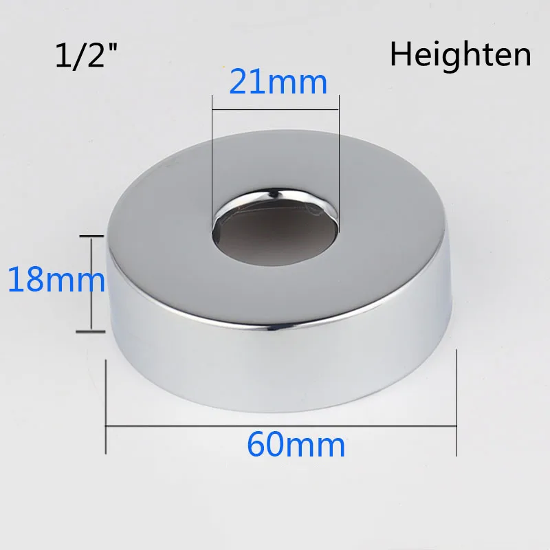 2PCS 1/2 3/4 Faucet Decorative Cover Stainless Steel Water Pipe Connector Heighten Valve Panel Shower Kitchen Faucet Accessories