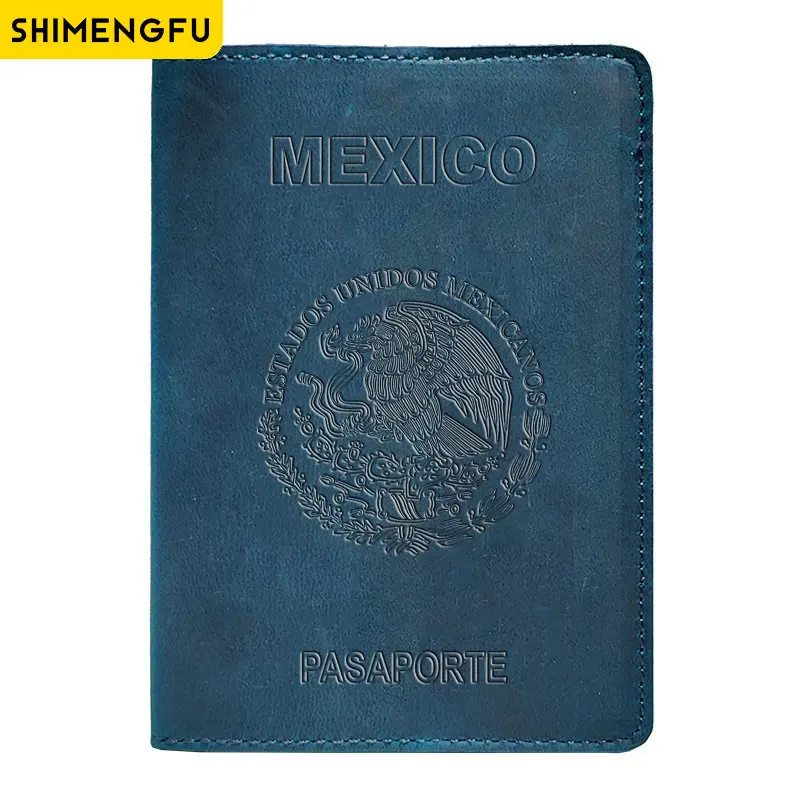 Genuine Leather RFID Travel Passport and Card Holder Wallet