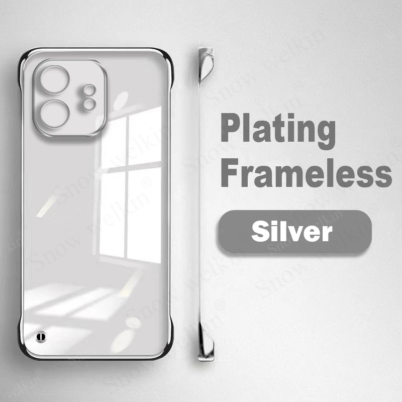 Sleek Frameless Clear Transparent Plastic Hard Phone Case
