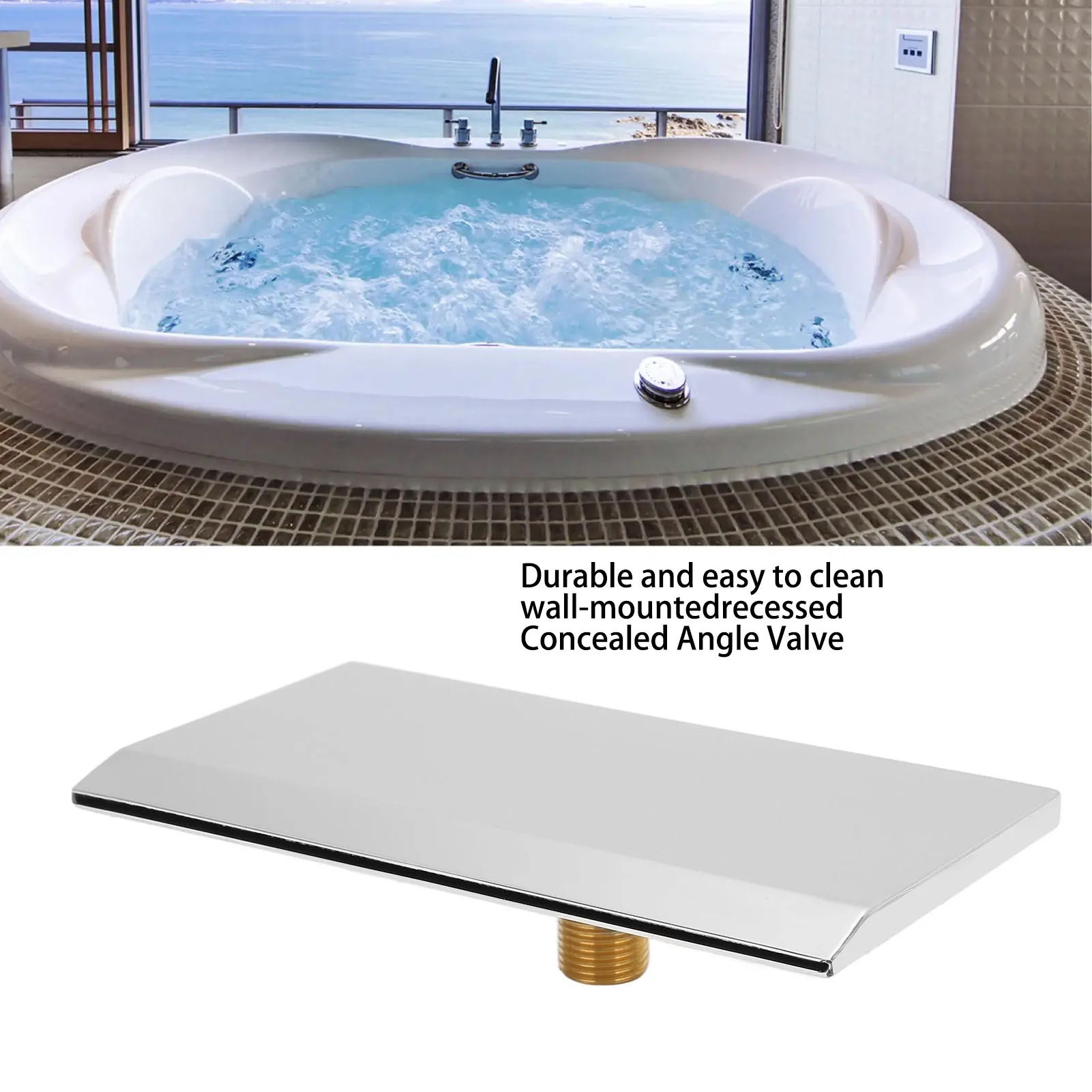 Plumbing Tool Bathroom Hardware Accessories Bathroom Hardware Set Waterfall Tub Spout G1/2 External Thread SPA Bathroom Pool Swimming Pool Silver Wall Mounted Waterfall Water Outlet Nozzle
