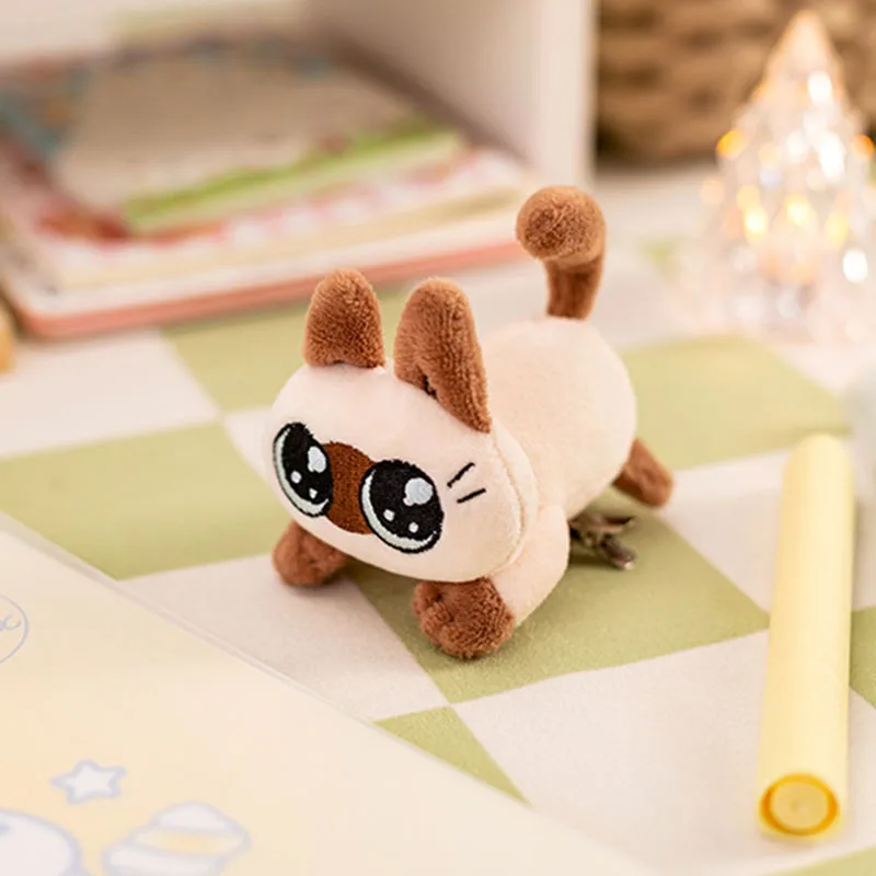 thumbnail image 1 of Siamese Cat Brooch Safety Pin Kitten Hairpin Bookmark Bag Decoration Pendant Plush Toy Stuffed Doll Cartoon Animal Boy Girl Gift, 1 of 5