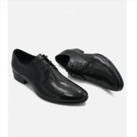 Spring New Men's Business Dress Shoes Leather Pointed Lace Up Casual Shoes 2