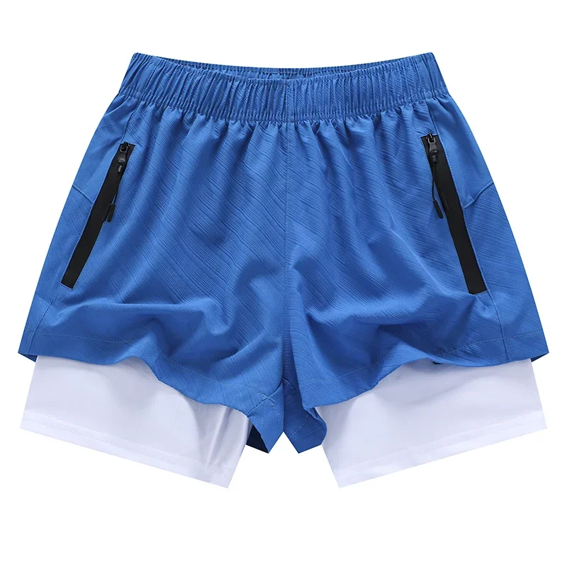 2 في 1 بنطال رياضي للجري مع جيوب بسحاب، شورت رياضي...