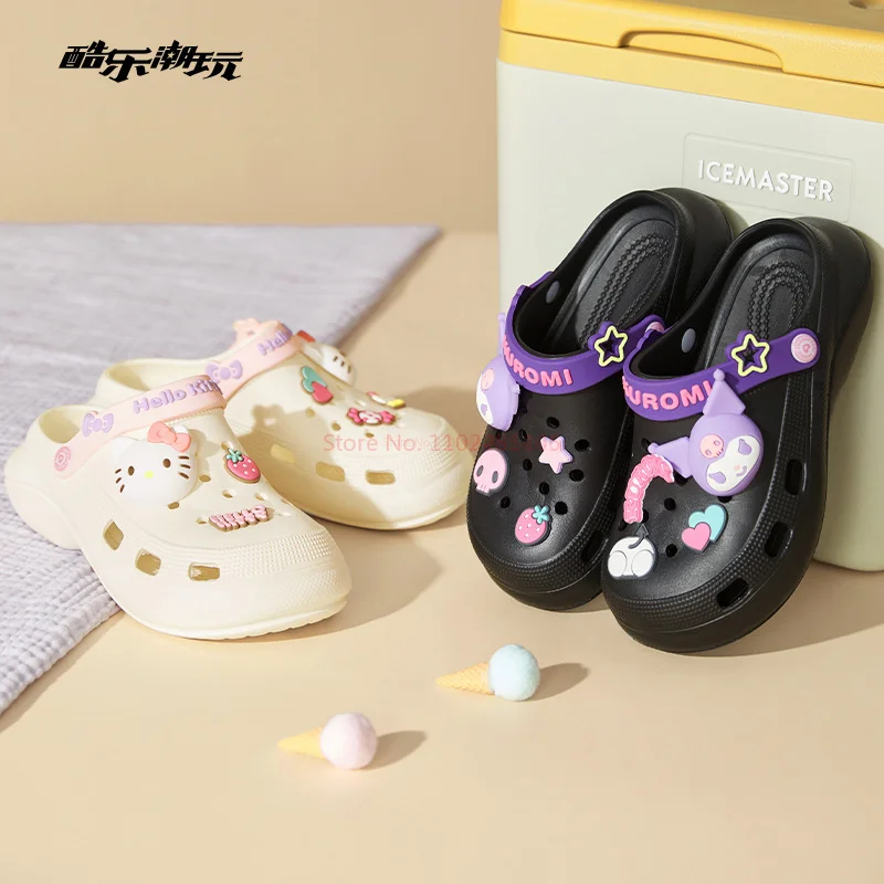 

Kawaii Kuromi Hello Kitty Winter Plush Slippe Anime Cute Home Outside Soft Convenient Lovely Home Sandals Slippers Birthday Gift