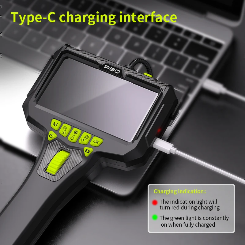 NEW 5-inch screen 360 ° steering 6mm lens endoscope HD camera automotive maintenance engine industrial pipeline detector 6