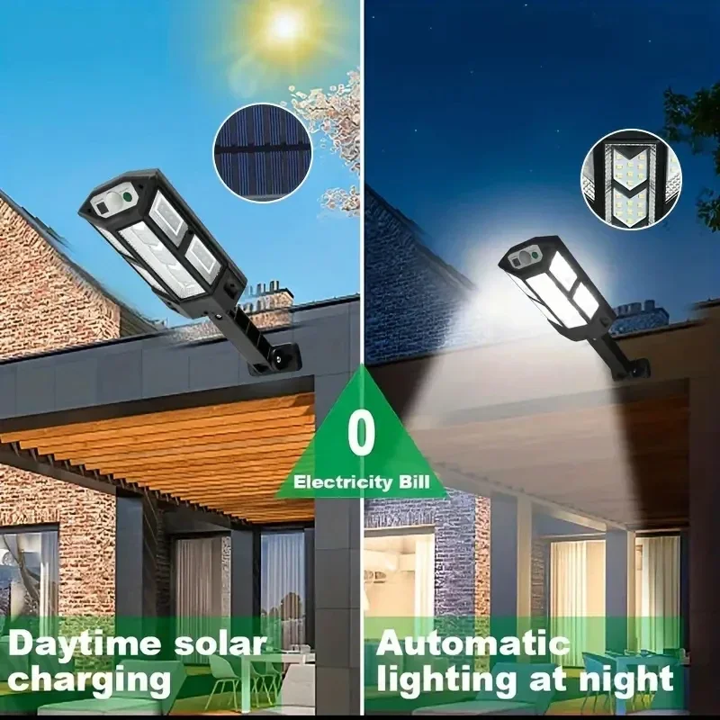 Super Bright 1000W Led Light with Motion Sensor Outside Solar Lights IP65 300㎡ Solar Lamps for The Garden Solar Outdoor Lighting 3